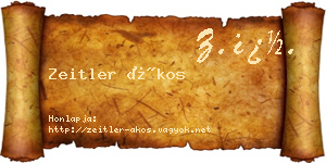 Zeitler Ákos névjegykártya